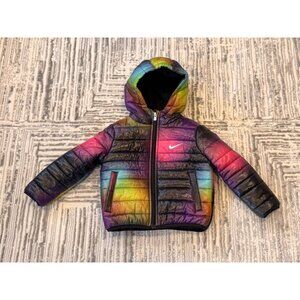 Nike Core Quilted girls Toddler size 2T hooded puffer coat MSRP $100